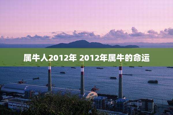 属牛人2012年 2012年属牛的命运