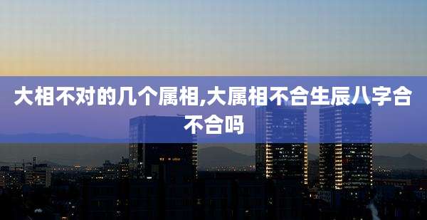 大相不对的几个属相,大属相不合生辰八字合不合吗