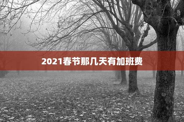 2021春节那几天有加班费