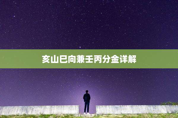 亥山巳向兼壬丙分金详解
