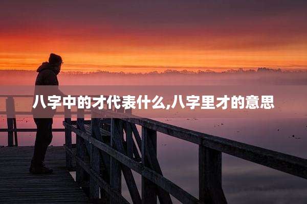 八字中的才代表什么,八字里才的意思