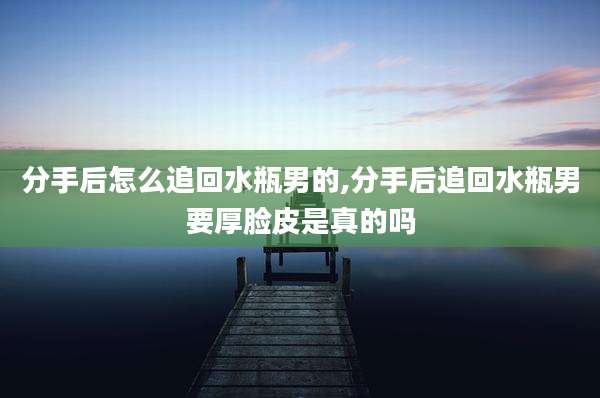 分手后怎么追回水瓶男的,分手后追回水瓶男要厚脸皮是真的吗