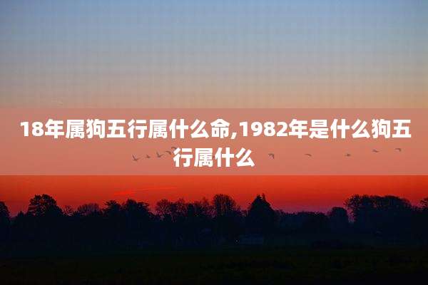 18年属狗五行属什么命,1982年是什么狗五行属什么