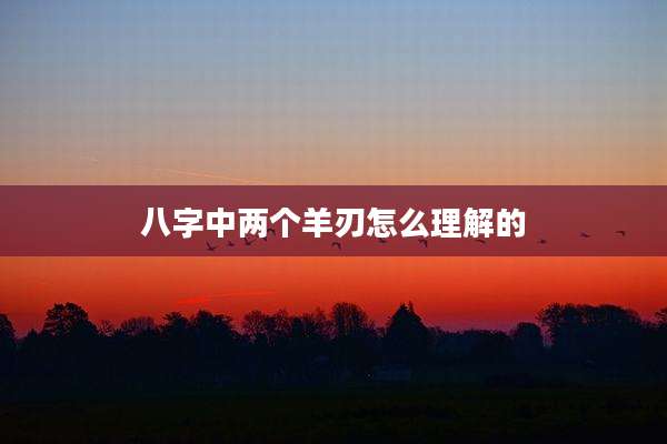 八字中两个羊刃怎么理解的