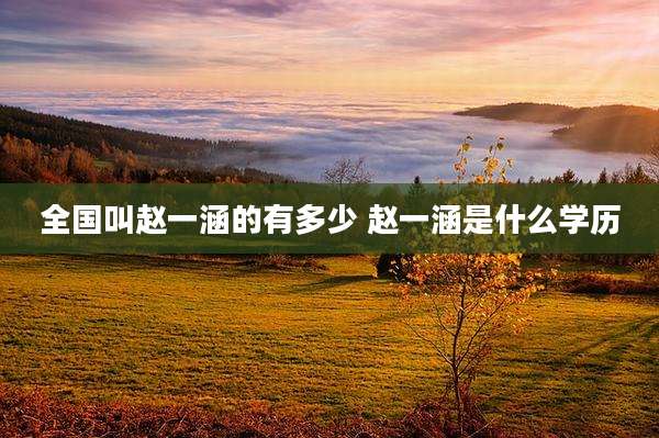 全国叫赵一涵的有多少 赵一涵是什么学历