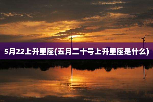 5月22上升星座(五月二十号上升星座是什么)