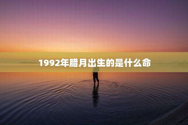 1992年腊月出生的是什么命