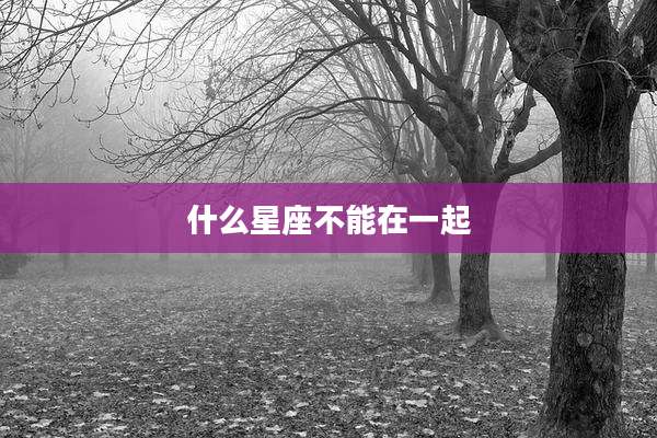 什么星座不能在一起