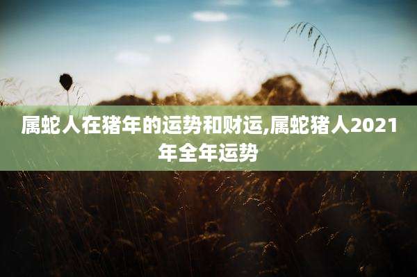 属蛇人在猪年的运势和财运,属蛇猪人2021年全年运势
