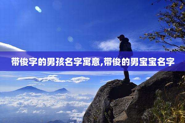 带俊字的男孩名字寓意,带俊的男宝宝名字