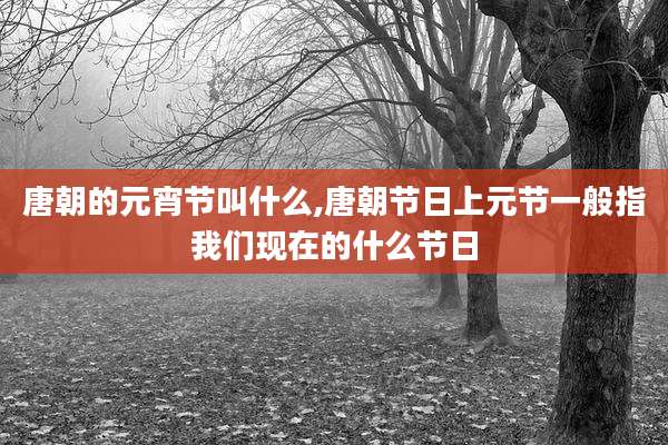 唐朝的元宵节叫什么,唐朝节日上元节一般指我们现在的什么节日