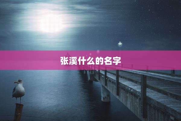 张溪什么的名字