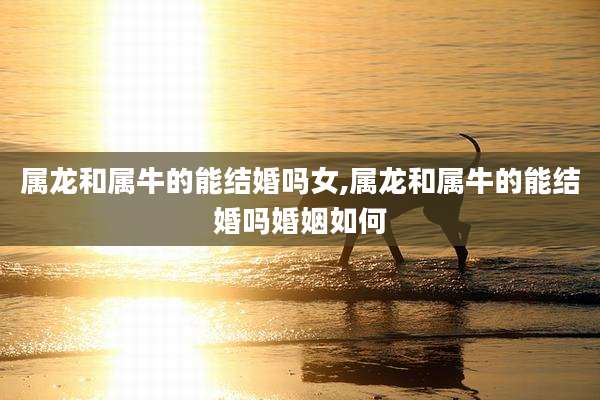属龙和属牛的能结婚吗女,属龙和属牛的能结婚吗婚姻如何