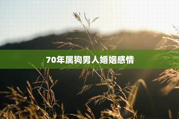 70年属狗男人婚姻感情