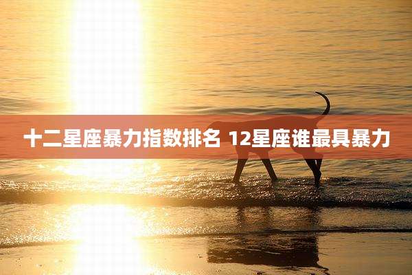十二星座暴力指数排名 12星座谁最具暴力