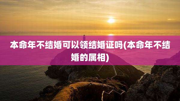 本命年不结婚可以领结婚证吗(本命年不结婚的属相)
