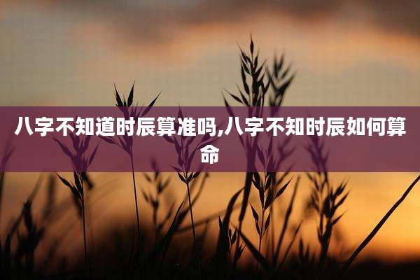 八字不知道时辰算准吗,八字不知时辰如何算命