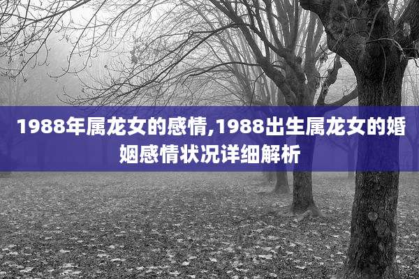 1988年属龙女的感情,1988出生属龙女的婚姻感情状况详细解析