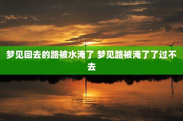 梦见回去的路被水淹了 梦见路被淹了了过不去