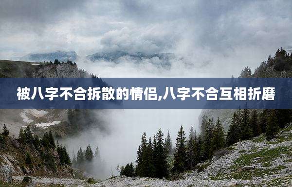 被八字不合拆散的情侣,八字不合互相折磨