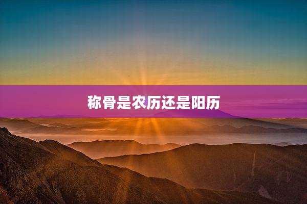 称骨是农历还是阳历