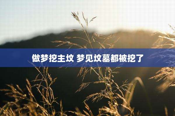 做梦挖主坟 梦见坟墓都被挖了