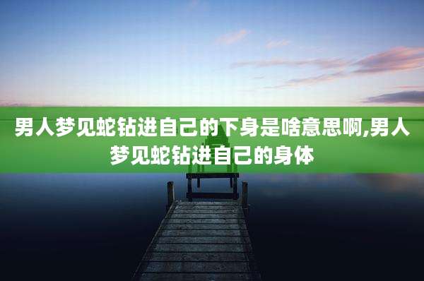男人梦见蛇钻进自己的下身是啥意思啊,男人梦见蛇钻进自己的身体