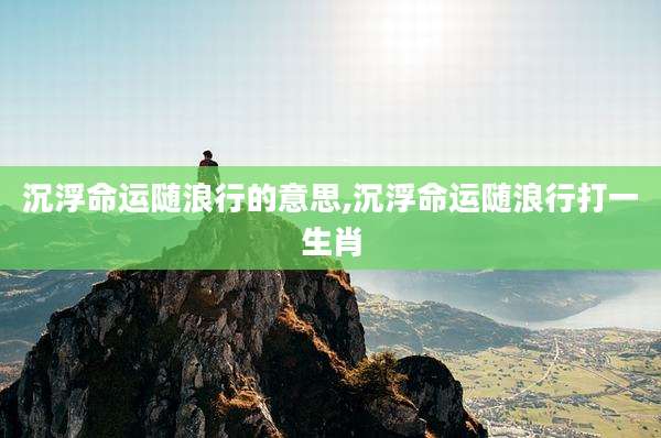 沉浮命运随浪行的意思,沉浮命运随浪行打一生肖