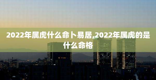 2022年属虎什么命卜易居,2022年属虎的是什么命格