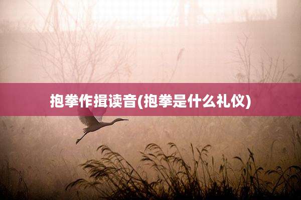 抱拳作揖读音(抱拳是什么礼仪)