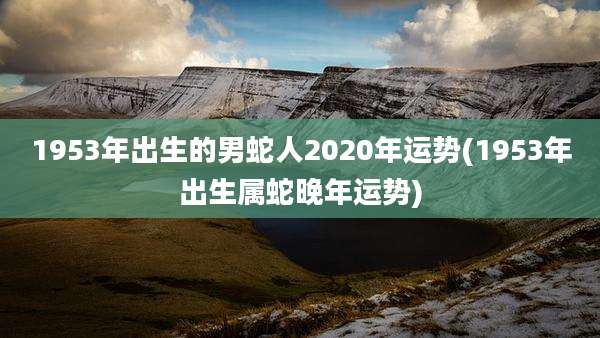 1953年出生的男蛇人2020年运势(1953年出生属蛇晚年运势)
