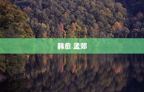韩愈 孟郊