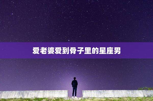爱老婆爱到骨子里的星座男