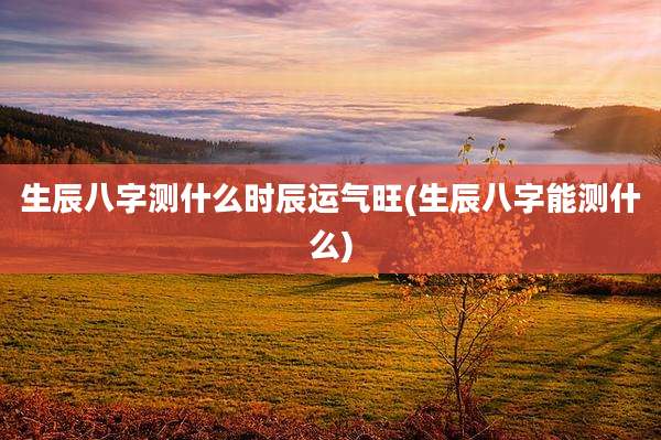生辰八字测什么时辰运气旺(生辰八字能测什么)