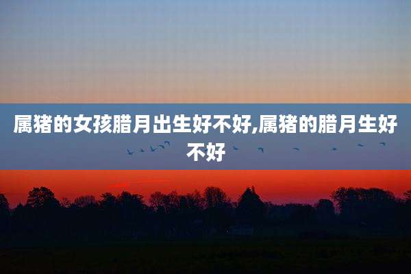 属猪的女孩腊月出生好不好,属猪的腊月生好不好