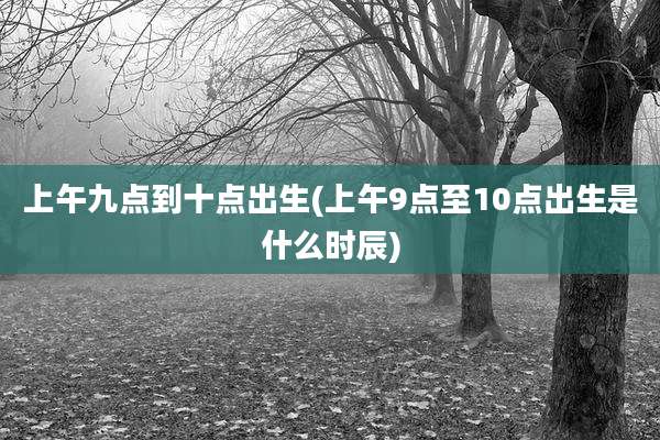 上午九点到十点出生(上午9点至10点出生是什么时辰)