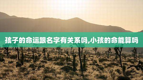 孩子的命运跟名字有关系吗,小孩的命能算吗