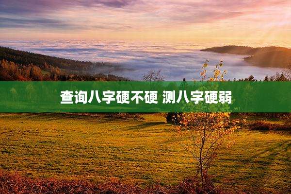 查询八字硬不硬 测八字硬弱