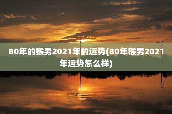 80年的猴男2021年的运势(80年猴男2021年运势怎么样)
