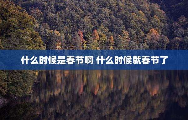 什么时候是春节啊 什么时候就春节了