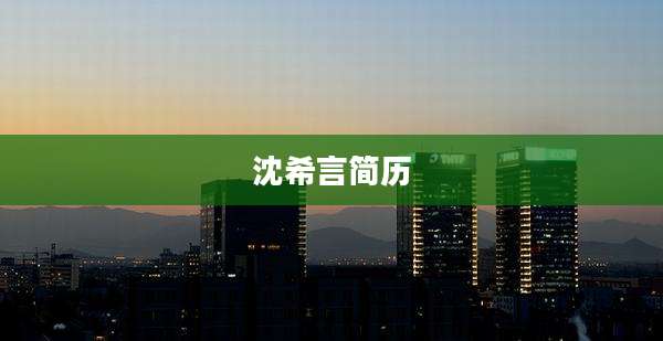 沈希言简历
