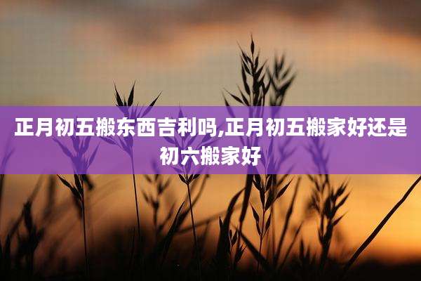 正月初五搬东西吉利吗,正月初五搬家好还是初六搬家好