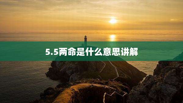 5.5两命是什么意思讲解