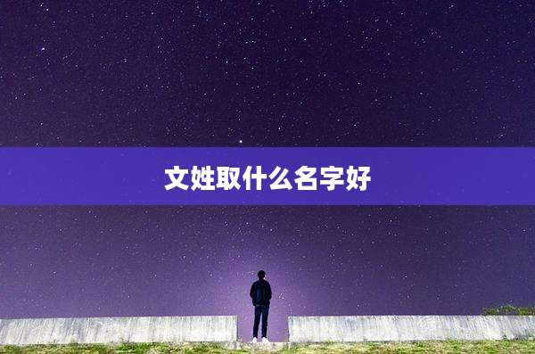 文姓取什么名字好
