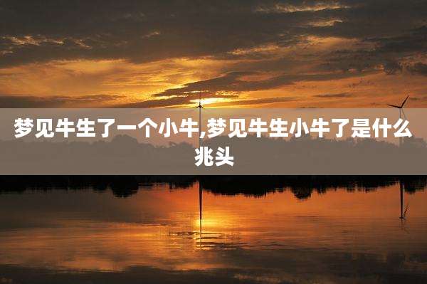 梦见牛生了一个小牛,梦见牛生小牛了是什么兆头