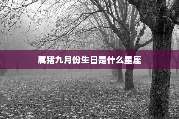 属猪九月份生日是什么星座