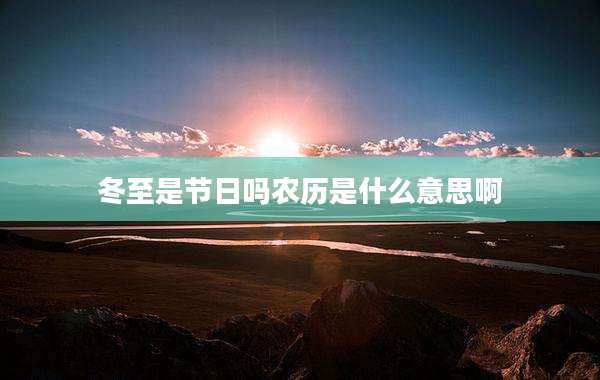 冬至是节日吗农历是什么意思啊