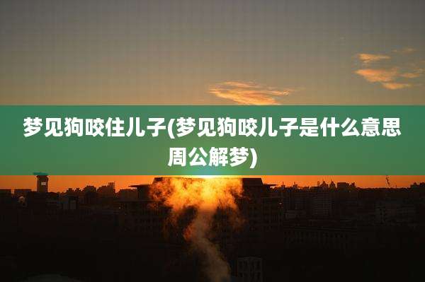 梦见狗咬住儿子(梦见狗咬儿子是什么意思周公解梦)
