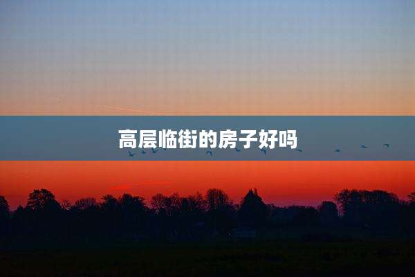 高层临街的房子好吗