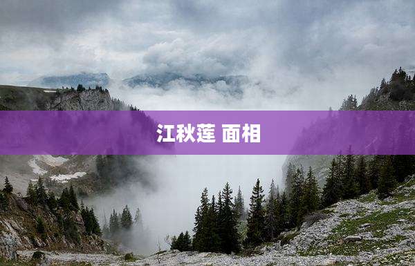 江秋莲 面相